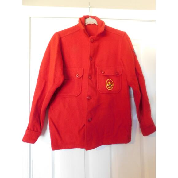Melton Wintermaster Red Wool Jacket Vintage American Pride - Picture 1 of 10